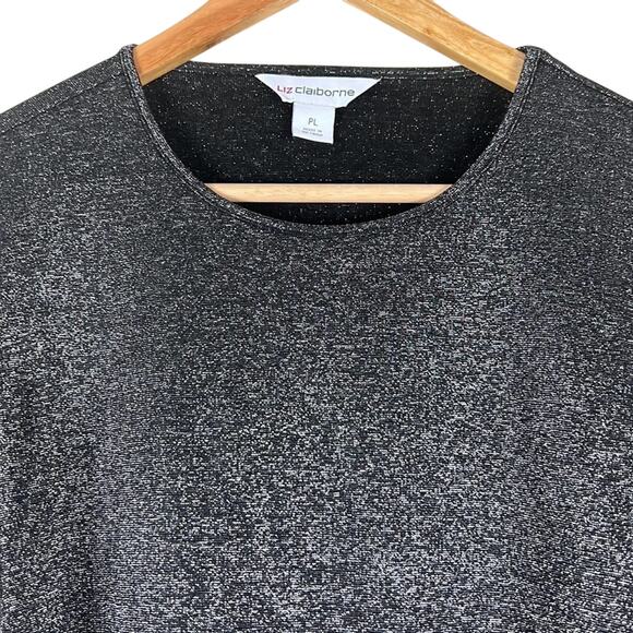 Liz Claiborne NWT Black and Silver Metallic Blouse - Picture 2 of 7